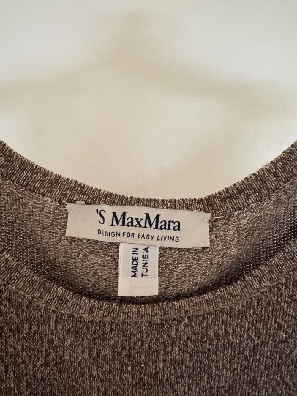'S Max Mara Brown Metallic Knit Sleeveless Top - Picture 3 of 4